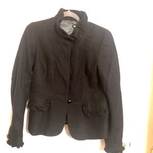 J Crew Military Ruffle Jacket